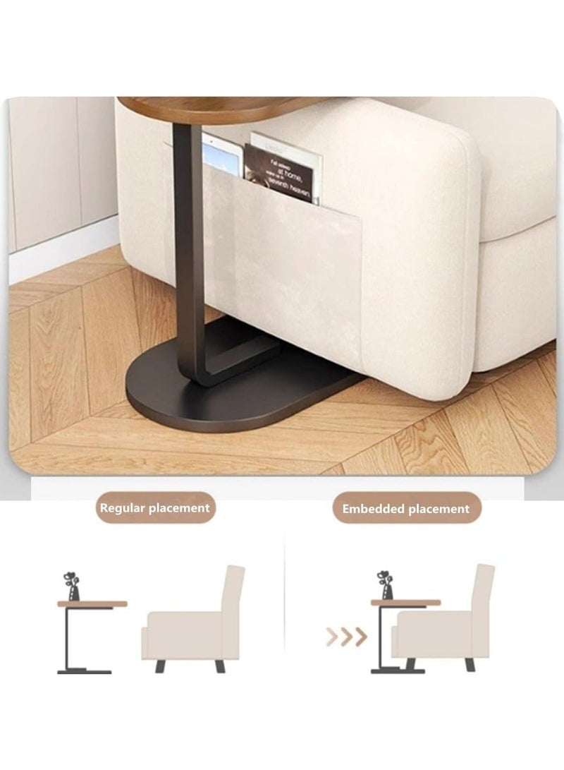 طاولة قهوة جانبية عصرية، قطعة أثاث مميزة لغرفة المعيشة، سطح خشبي، حامل معدني، مناسبة للأريكة والسرير، حامل للكمبيوتر المحمول، تصميم بسيط موفر للمساحة، ديكور منزلي عملي - Image 3